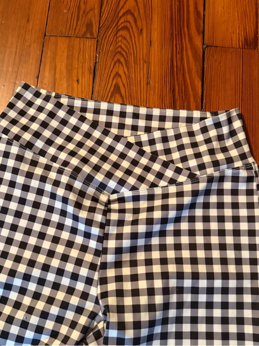 HALARA Gingham Crossover Waist Wide Leg Leggings - Picture 3 of 5